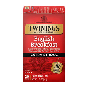 Twinings Tea, English Breakfast Tea Extra Bold, 20 Bags (Case of 6)