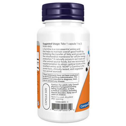 Buy L-Carnitine 60 Caps by Now Foods Online at Low Prices - Herbsdaily.com