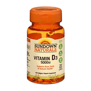 Sundown Naturals, Sundown Naturals Vitamin D3, 5000 IU, 150 Softgels