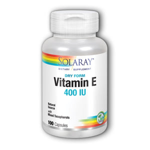 Solaray, Dry From Vitamin E, 400 IU, 100 Caps