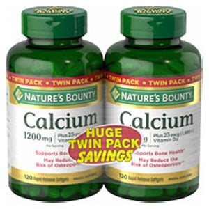 Nature's Bounty, Calcium  + D, 1200 mg, 12 X (120 Softgels + 120 Softgels)