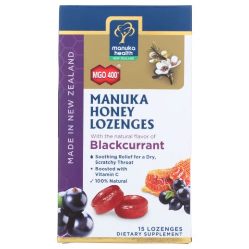 Manuka Health, Honey Lozenges, Blackcurrant 15 Lozenges