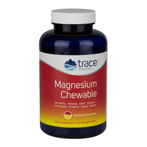 Trace Minerals, Magnesium Chewable Raspberry Lemon, 120 Count