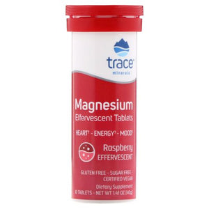 Trace Minerals, Magnesium Effervescent, Raspberry 4 Tubes