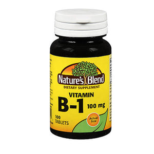 Nature's Blend, Nature's Blend Vitamin B1 Tablets, 100 mg, 100 Tabs