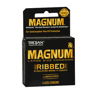 Trojan Magnum Ribbed Latex Condoms 3 Each by Arm & Hammer