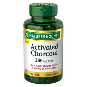 Nature's Bounty, Nature's Bounty Activated Charcoal Capsules, 260 mg, 100 Caps