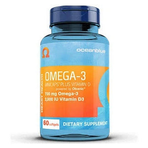 Ocean Blue, Omega-3 Minicaps Plus Vitamin D, 0, 60 Softgel