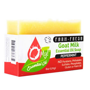 O MY!, Goat Milk Essential Oil Soap, 0, Peppermint, 6 Oz