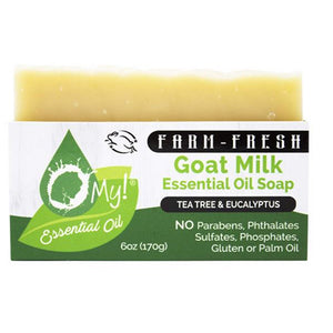 O MY!, Goat Milk Essential Oil Soap, 0, Tea Tree & Eucalyptus, 6 Oz