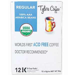 Tylers Coffee, Acid Free K-Cup Coffee Regular, 12 Count