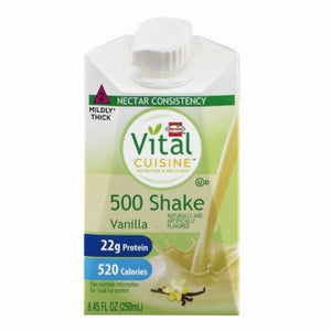 Hormel, Oral Supplement Vital Cuisine  500 Shake Vanilla Flavor 8.45 oz. Container Carton Ready to Use, Count of 27
