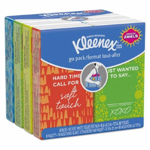 Kimberly Clark, Facial Tissue Kleenex  Pocket Pack White 8-3/10 X 8-3/5 Inch, Count of 96