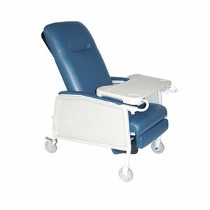 McKesson, 3-Position Recliner McKesson Blue Vinyl Upholstered Four 5 Inch Casters With 2 Locks, Count of 1