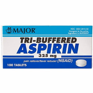 Major Pharmaceuticals, Pain Relief Major  325 mg Strength Aspirin / Calcium Carbonate Tablet 100 per Bottle, Count of 1