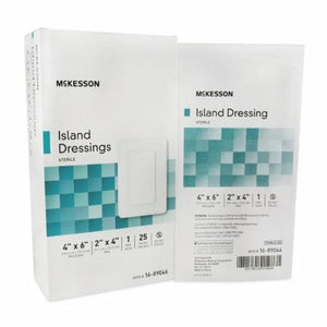 McKesson, Adhesive Dressing McKesson 4 X 6 Inch Polypropylene / Rayon Rectangle White Sterile, Count of 100
