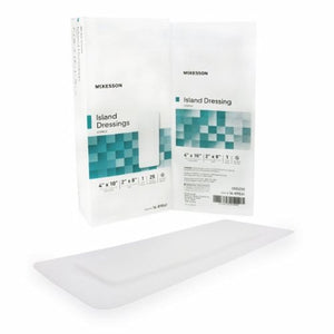 McKesson, Adhesive Dressing McKesson 4 X 10 Inch Polypropylene / Rayon Rectangle White Sterile, Count of 25