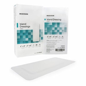 McKesson, Adhesive Dressing McKesson 4 X 8 Inch Polypropylene / Rayon Rectangle White Sterile, Count of 25