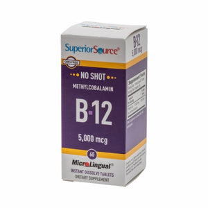 Superior Source, No Shot Methylcobalamin B-12, 5000 mcg, 60 Tabs