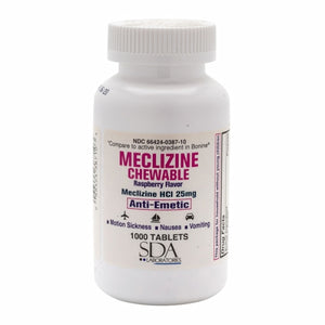SDA Labs, Meclizine HCL, 25 mg, 25 mg 1000 Chewable Tabs