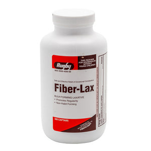 Rugby, Fiber-Lax Polycarbo, 500 mg, 500 Cap Tabs