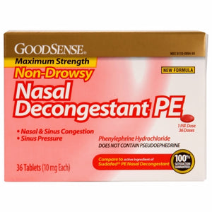 Good Sense, Nasal Decongestant PE Non-Drowsy, 36 Tabs
