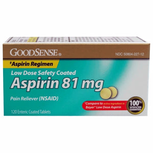 Good Sense, Aspirin Low Dose, 81 mg, 120 Enteric Coated Tabs