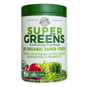 Country Farms, Super Greens Drink Mix Natural, 280 Grams