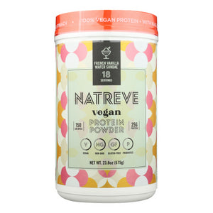 Natreve, 100% Vegan Protein Powder, French Vanilla Wafer Sundae, 675 Grams