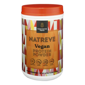Natreve, 100% Vegan Protein Powder, Peanut Butter Parfait, 675 Grams