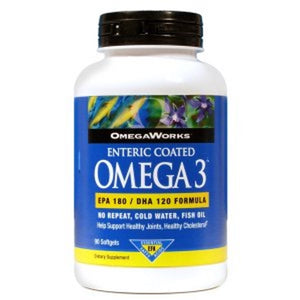 OmegaWorks, Omega 3 Enteric-Coated, 90 Caps