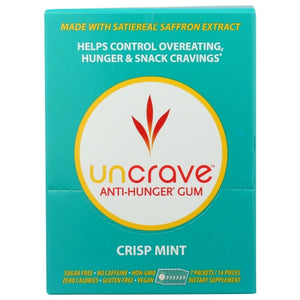 Uncrave, Anti Hunger Gum Crisp Mint, 14 Packets