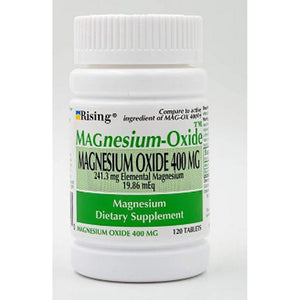 Rising Pharmaceuticals, Magnesium Oxide, 400 mg, 120 Count
