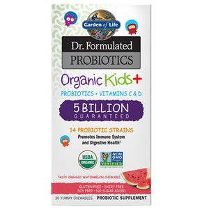 Garden of Life, Dr. Formulated Probiotics Organic Kids + 5 Billion CFU, Watermelon Cool, 30 Chewable Tabs