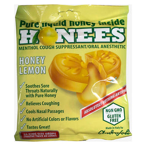 Honees, Cough Drops Honey Lemon Menthol, 20 Lozenges