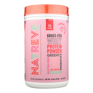 Natreve, Whey Protein Powder Strawberry, 23.8 Oz