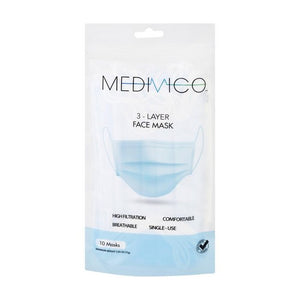 Medivico, Mask Civil Use 3 Ply, 10 Count