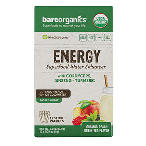 Bare Organics, Energy Blend Water Enhancer, 12 Packets