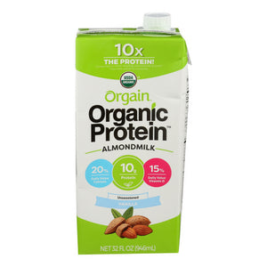 Orgain, Organic Protein Almond Milk Unsweetened Vanilla, 32 Oz(Case Of 6)