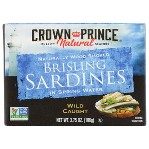 Crown Prince, Sardine Brisling Wtr, Case of 1 X 3.75 Oz