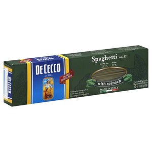 De Cecco, Spaghetti With Spinach Pasta, 12 Oz(Case Of 12)