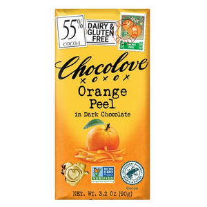 Chocolove, Dark Chocolate Bar Orange Peel, 3.2 Oz(Case Of 12)
