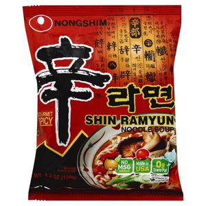 Nongshim, Spicy Shin Noodle Soup, 4.2 Oz(Case Of 10)