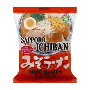Sapporo, Ichiban Soy Bean Paste Flavor Miso Ramen, 3.5 Oz(Case Of 24)