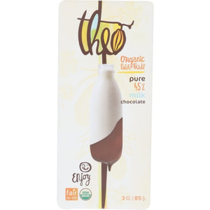 Theo Chocolate, Organic Milk Chocolate Bar Unflavored, 3 Oz(Case Of 12)