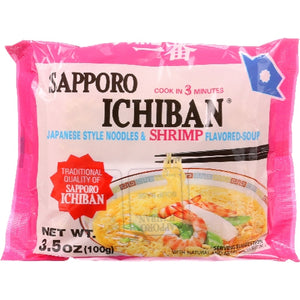 Sapporo, Ichiban Shrimp Flavored Ramen, 3.5 Oz(Case Of 24)