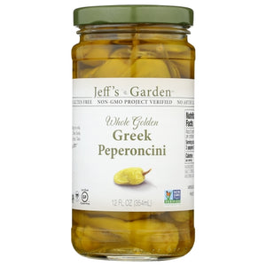 Jeff's GardenPatak, Whole Golden Greek Peperoncini, 12 Oz(Case Of 6)