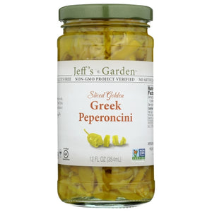 Jeff's GardenPatak, Sliced Golden Greek Pepperoncini, 12 Oz(Case Of 6)