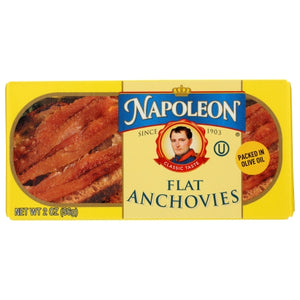 Napoleon Co, Flat Anchovies In Olive Oil, 2 Oz(Case Of 25)