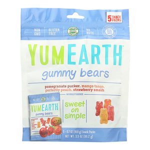 Yum Earth, Gummy Bears Snack Packs Assorted, 3.5 Oz
